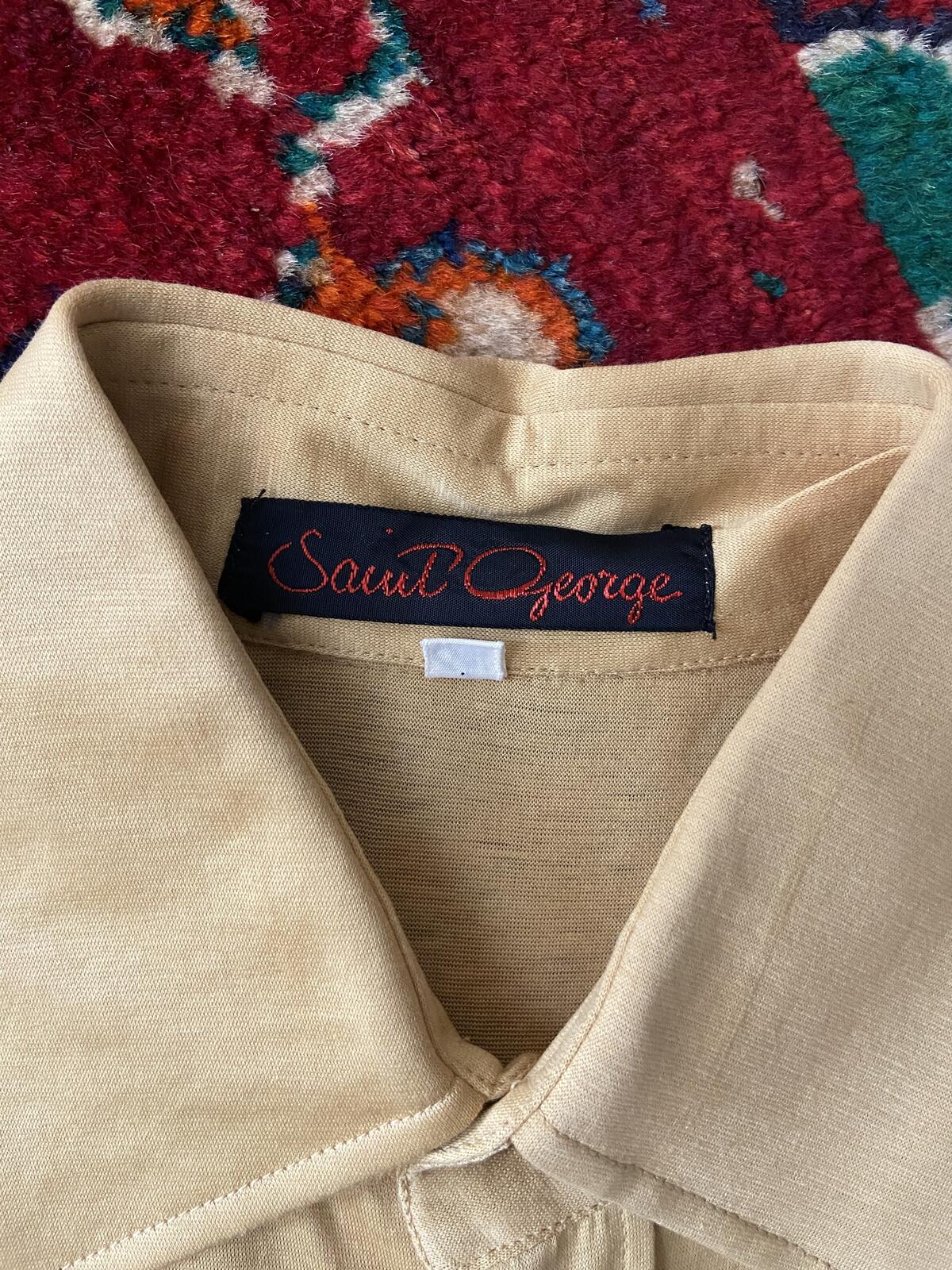 Vintage 1970s Italian Beige Deadstock Shortsleeved Shirt