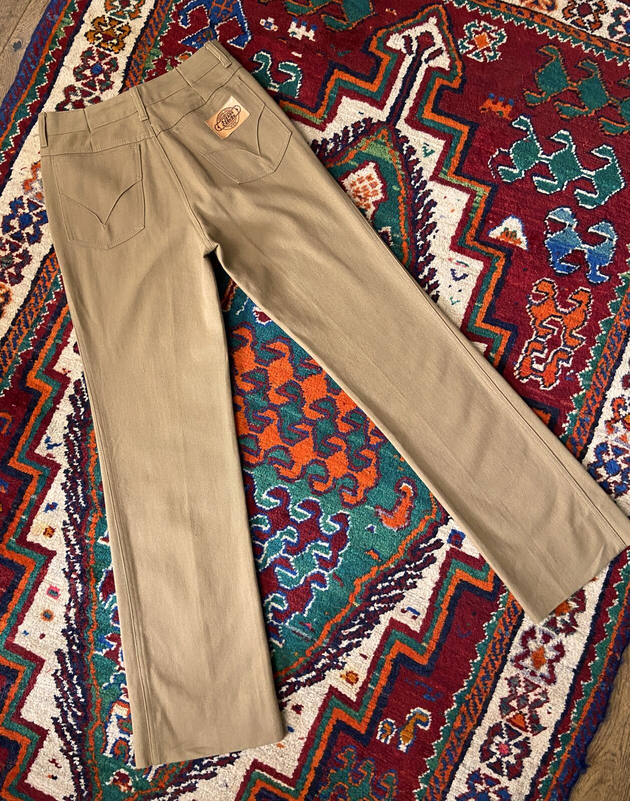 Vintage 1970s Beige Bootcut Jeans W28 / L32