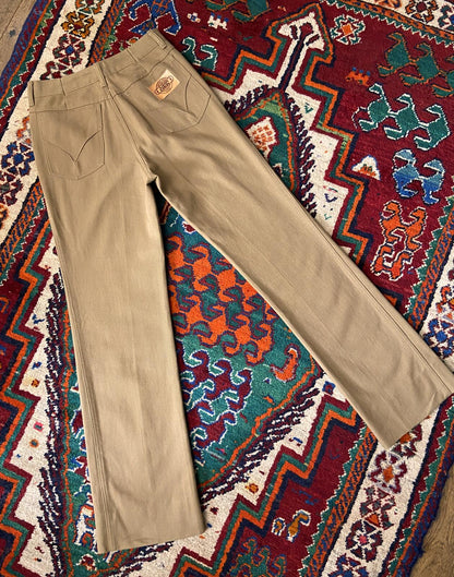 Vintage 1970s Beige Bootcut Jeans W28 / L32