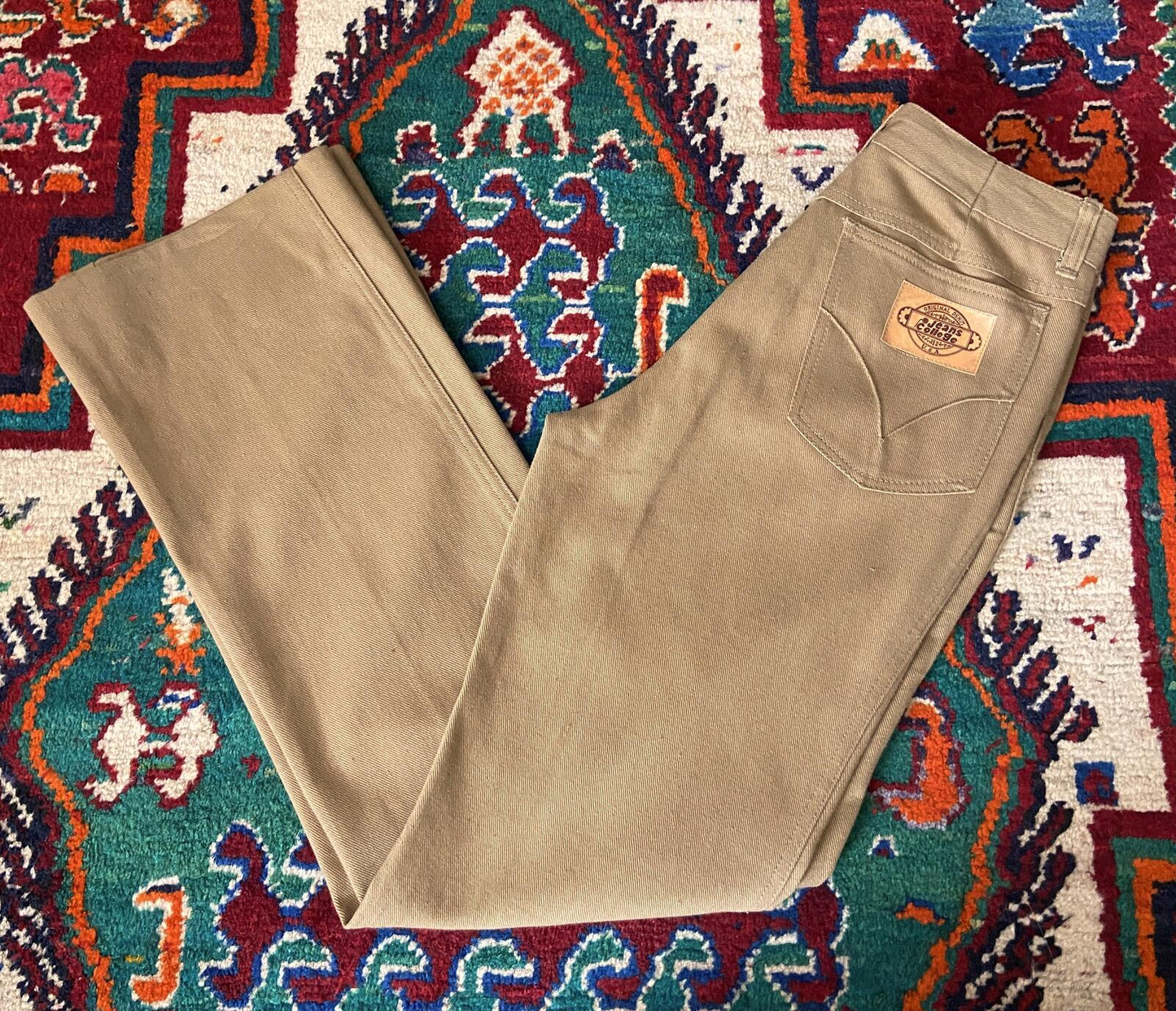 Vintage 1970s Beige Bootcut Jeans W28 / L32