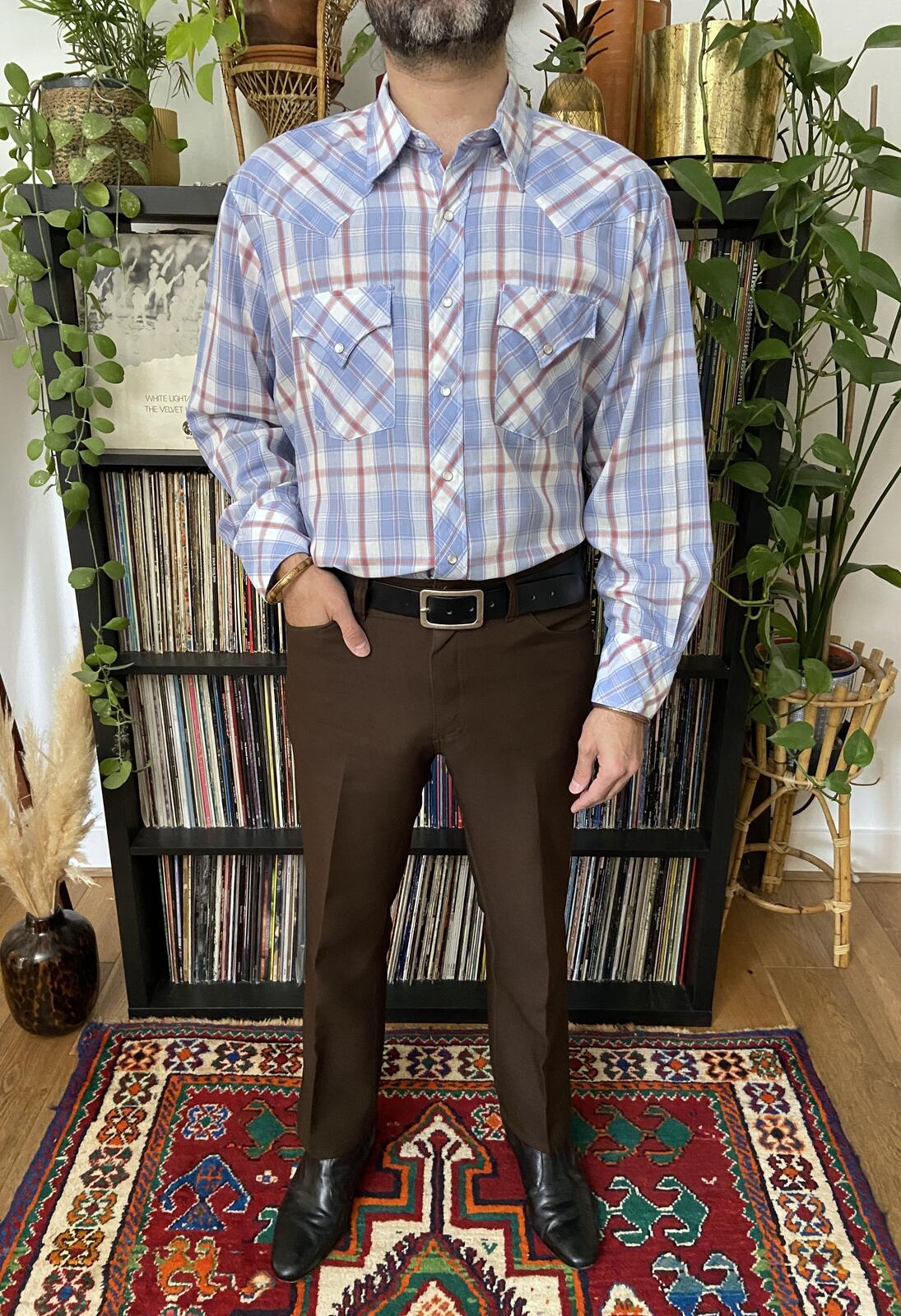 Vintage Light Blue Miller Western Shirt