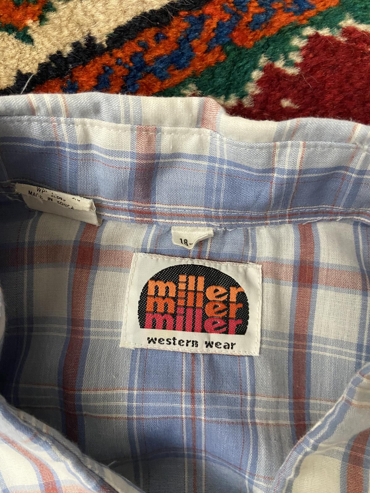 Vintage Light Blue Miller Western Shirt