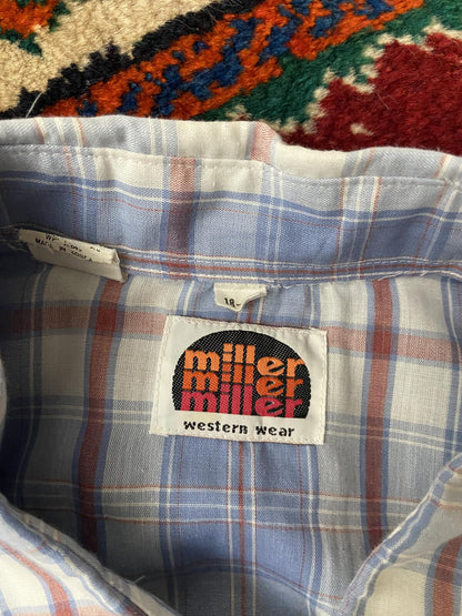 Vintage Light Blue Miller Western Shirt
