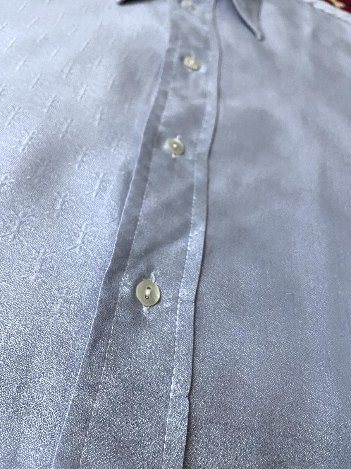 Vintage 1970s Italian Pale Blue Dagger Collar Shirt