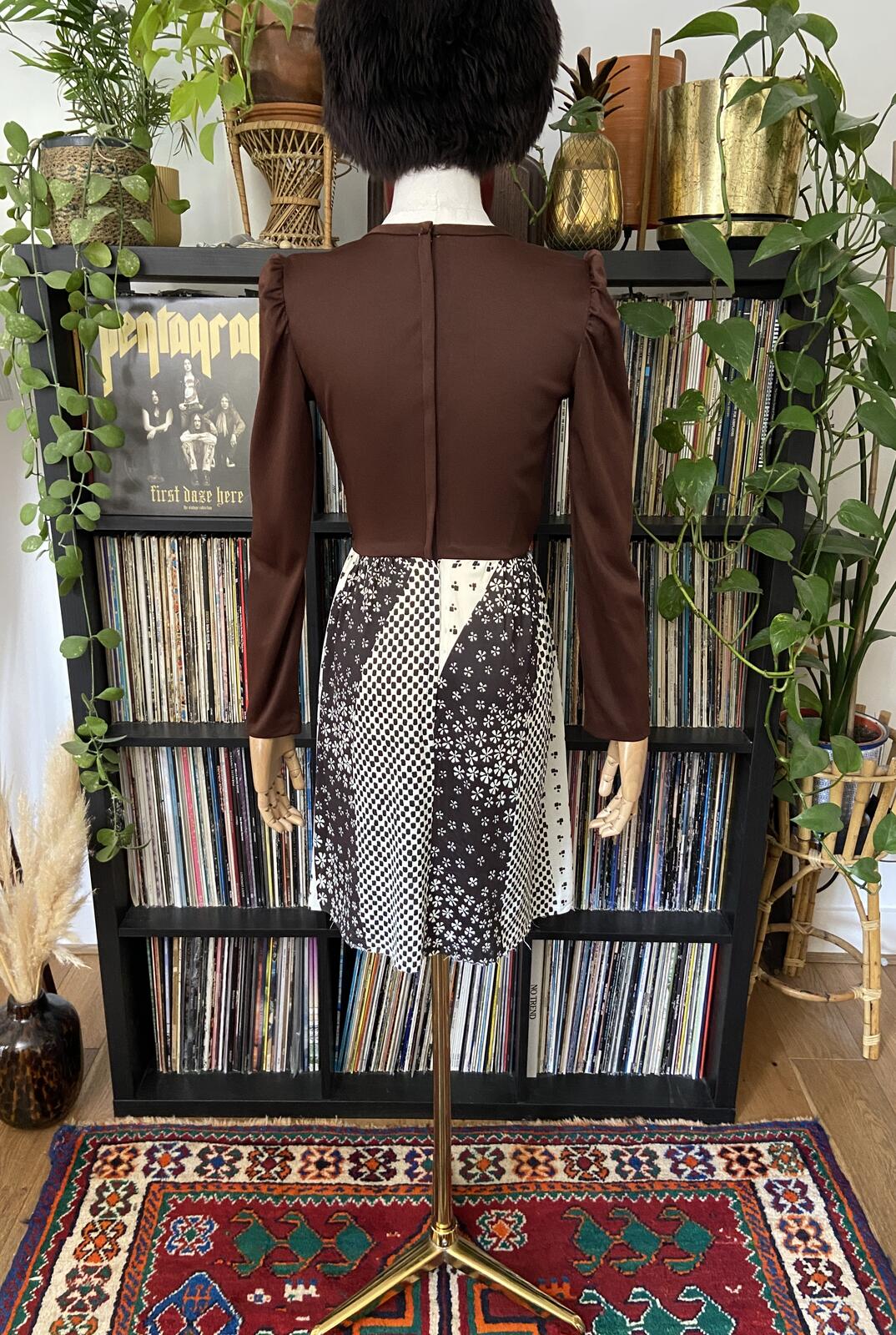Vintage 1970s Brown Sears Mini Dress