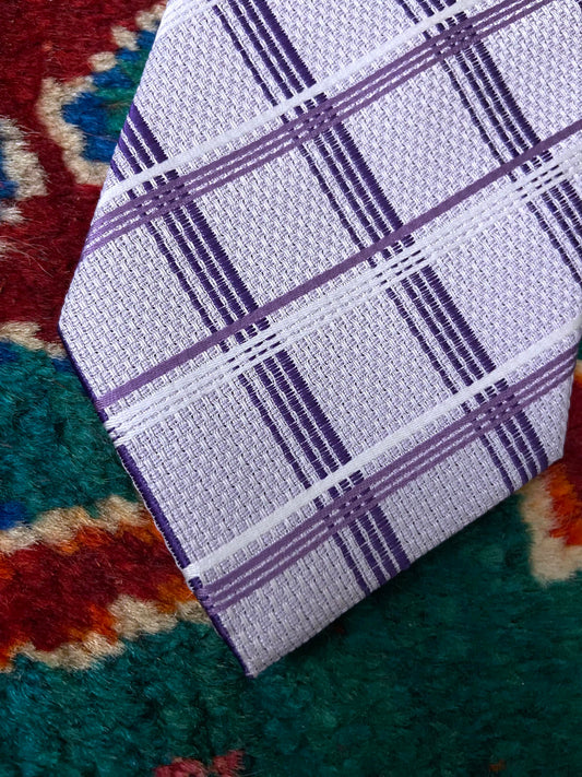 Vintage Purple Woven Pattern Tie