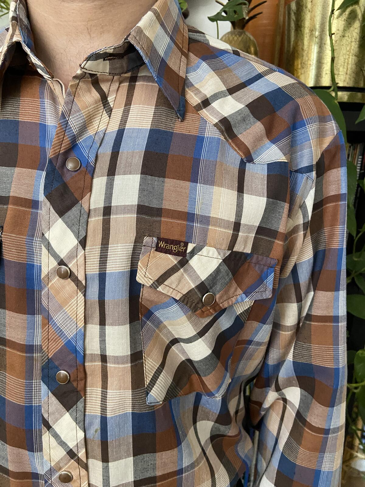 Vintage 1970s Brown Wrangler Western Shirt