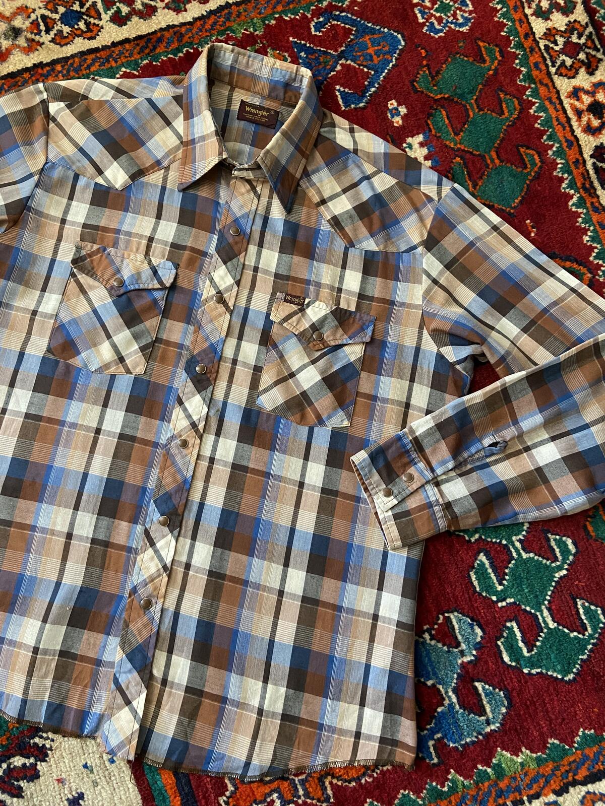 Vintage 1970s Brown Wrangler Western Shirt