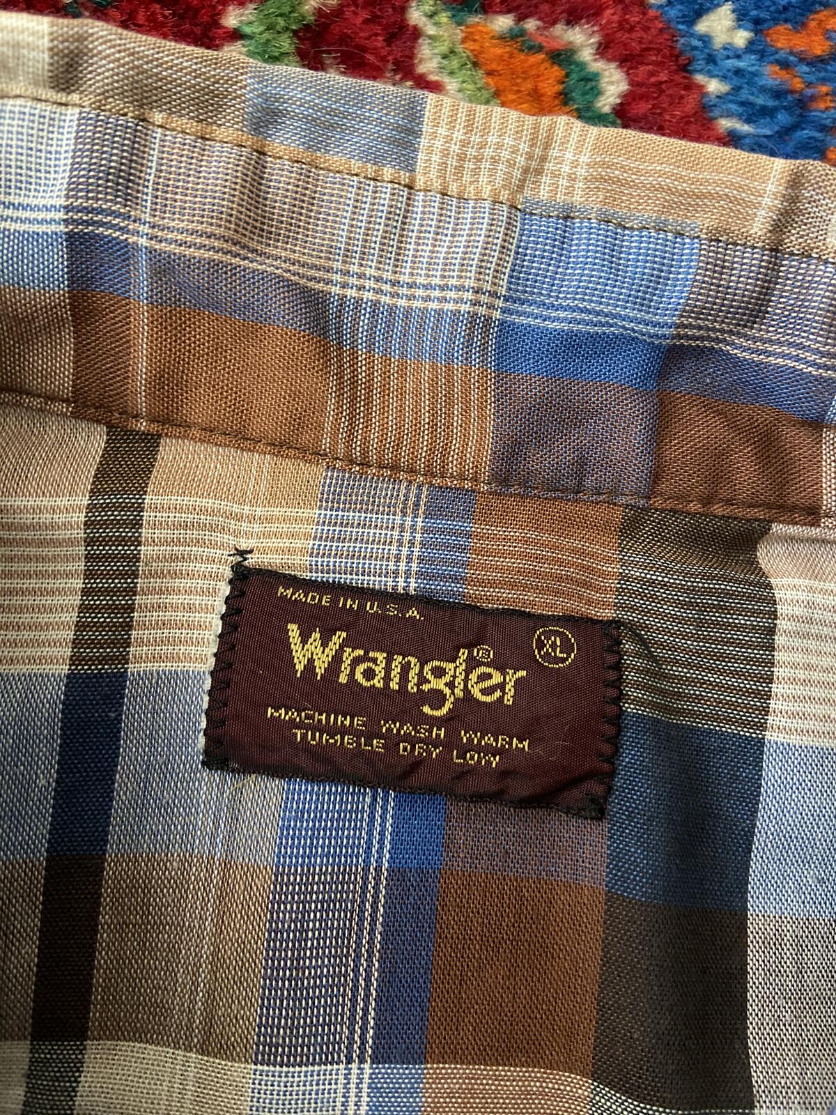 Vintage 1970s Brown Wrangler Western Shirt