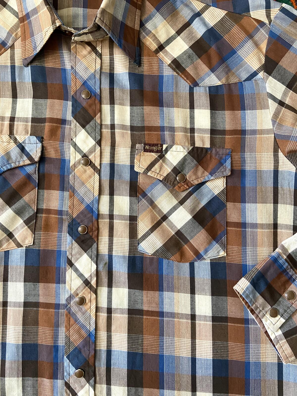 Vintage 1970s Brown Wrangler Western Shirt