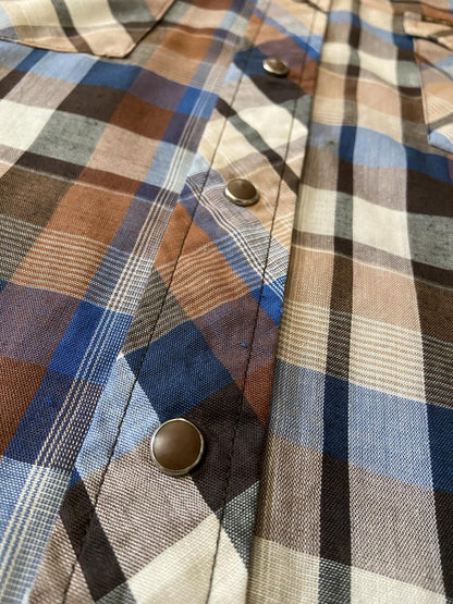 Vintage 1970s Brown Wrangler Western Shirt