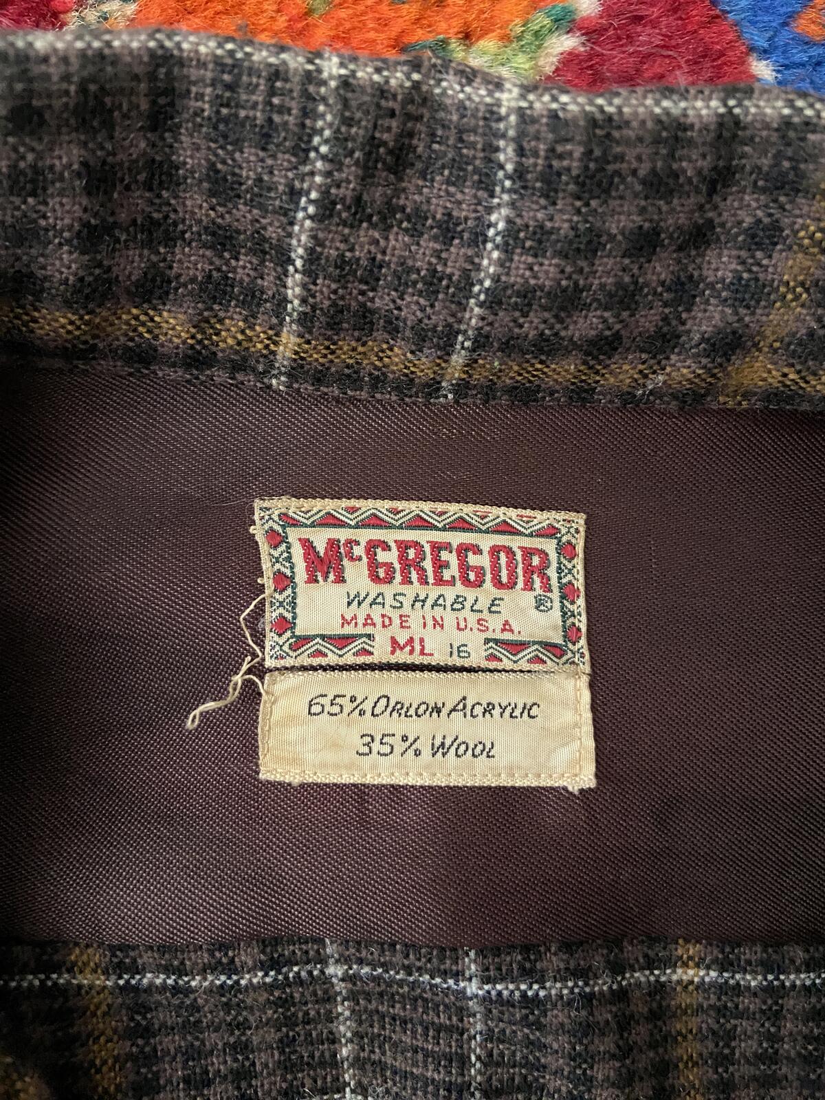 Vintage 1960s McGregor Plaid Shirt