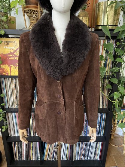 Vintage 1970s Brown Suede Canadian Penny Lane Jacket