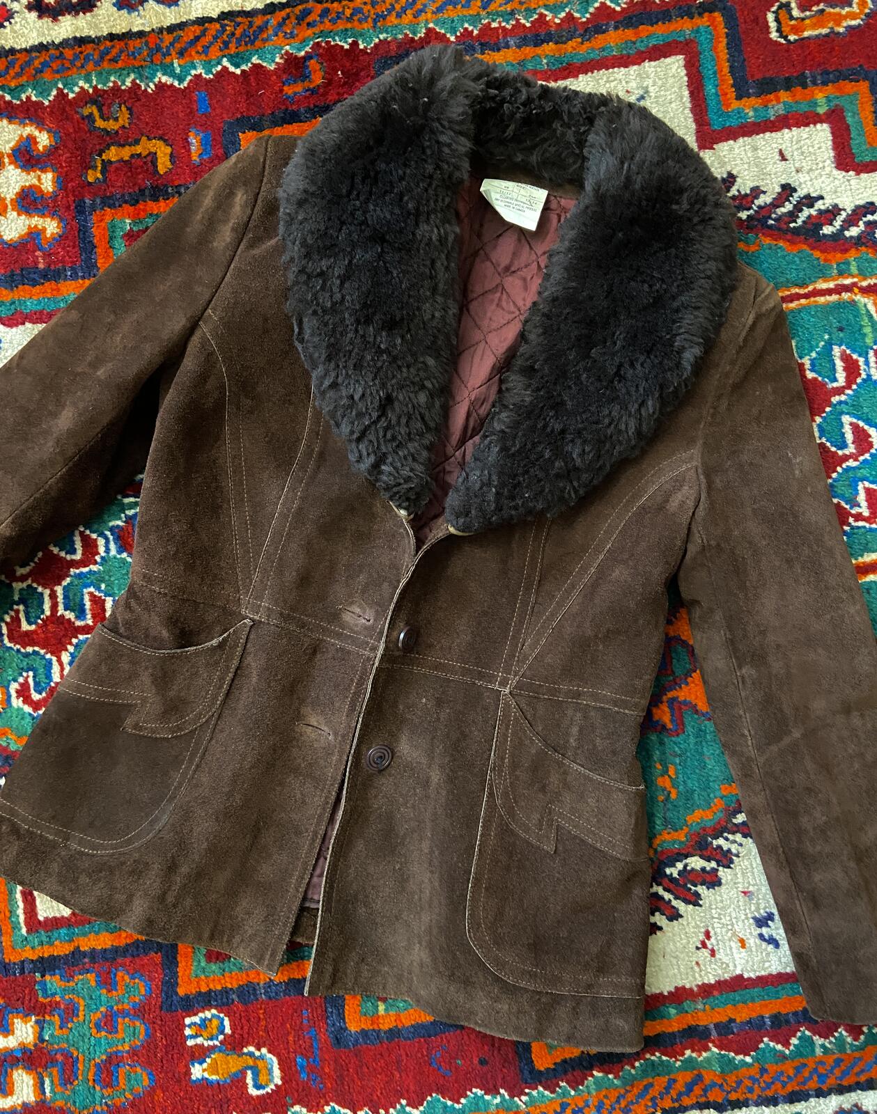 Vintage 1970s Brown Suede Canadian Penny Lane Jacket
