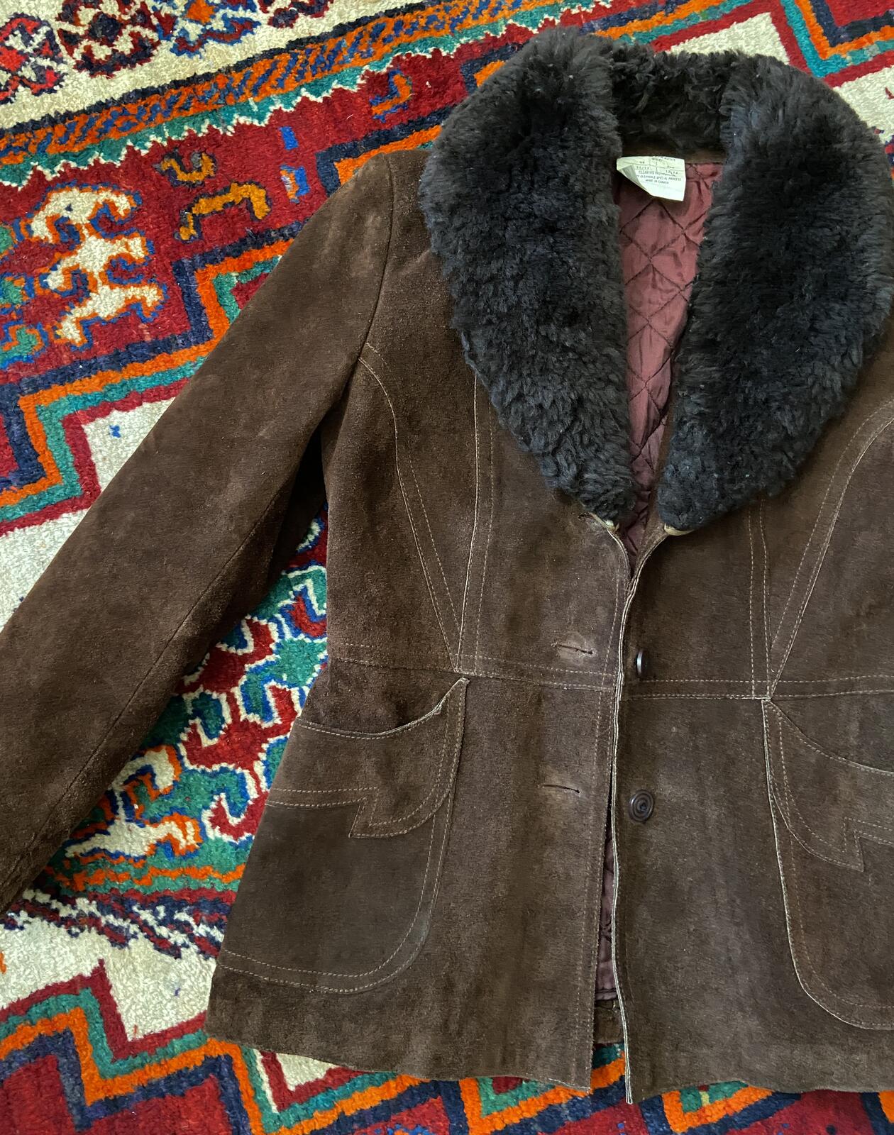 Vintage 1970s Brown Suede Canadian Penny Lane Jacket