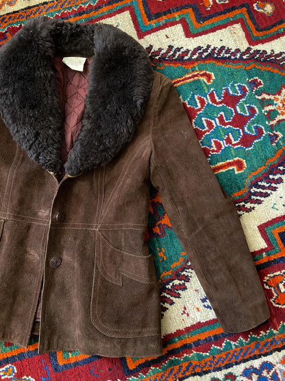 Vintage 1970s Brown Suede Canadian Penny Lane Jacket