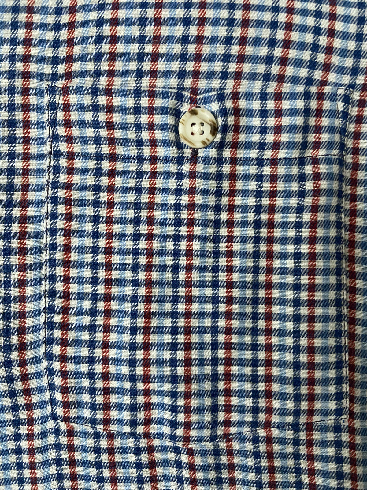 Vintage 1970s Saks Fifth Avenue Checked Dagger Collar Shirt