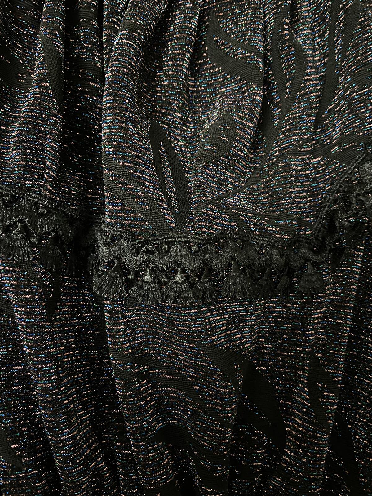 Vintage 1980s Black Lurex Maxi Dress
