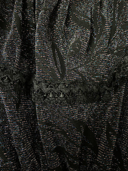 Vintage 1980s Black Lurex Maxi Dress