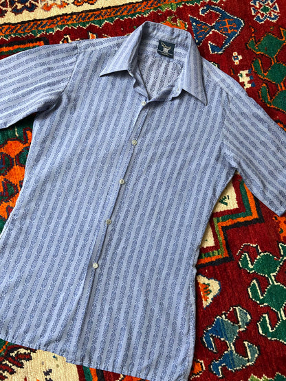 Vintage 1970s Dagger Collar Patterned Shirt