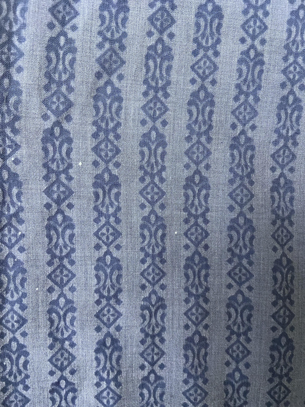 Vintage 1970s Dagger Collar Patterned Shirt