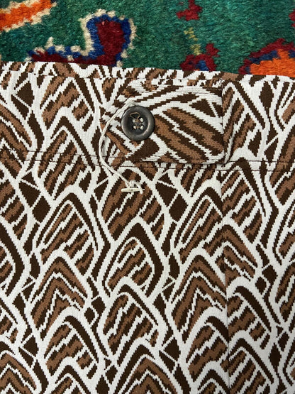 Vintage 1970s Brown Patterned Deadstock Swimming Shorts