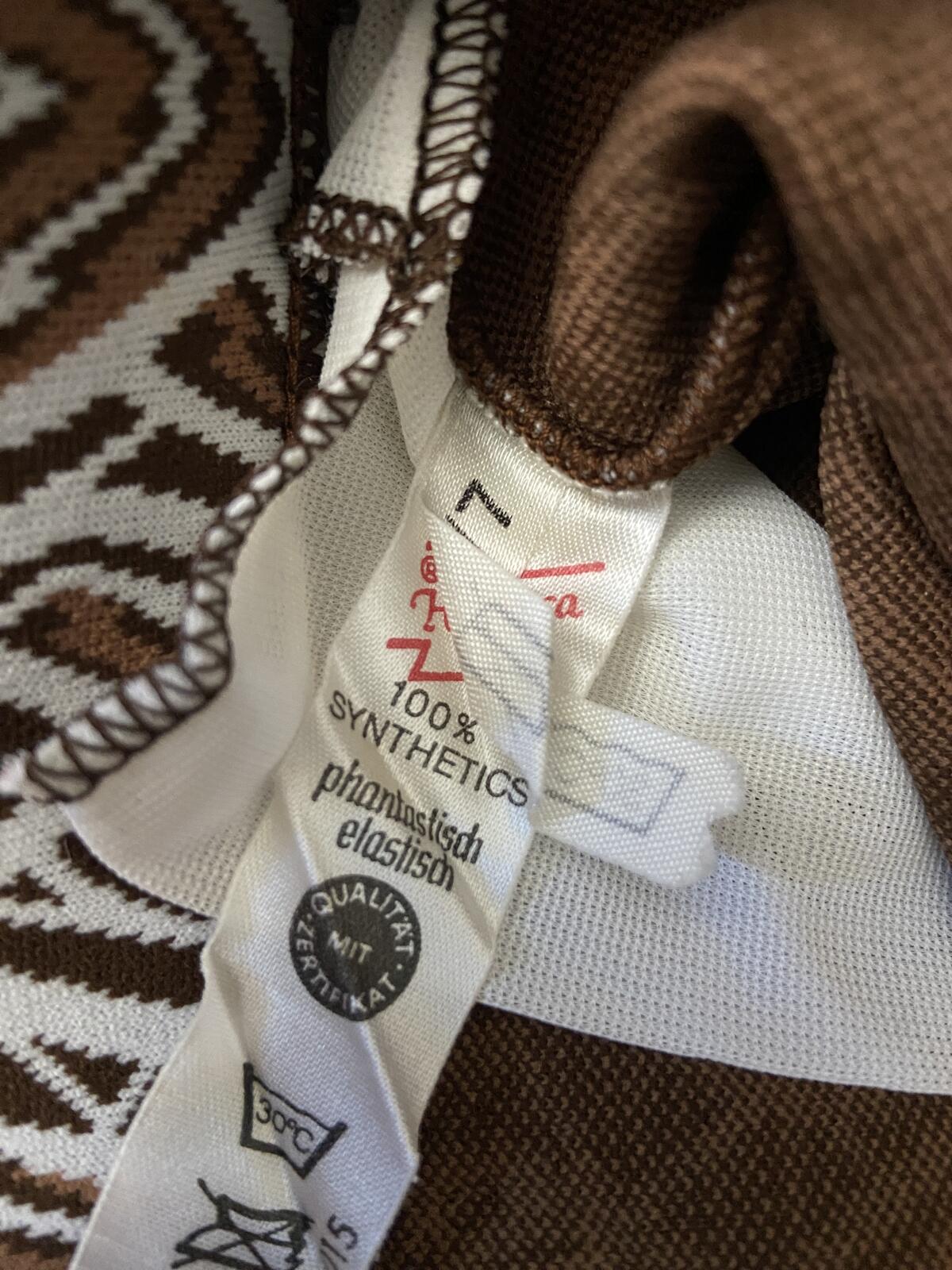 Vintage 1970s Brown Patterned Deadstock Swimming Shorts