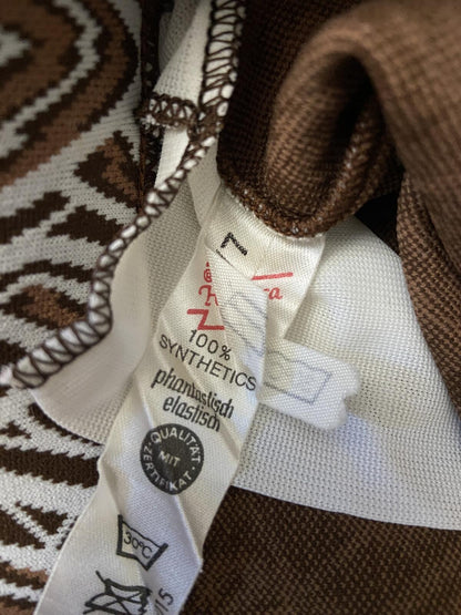 Vintage 1970s Brown Patterned Deadstock Swimming Shorts