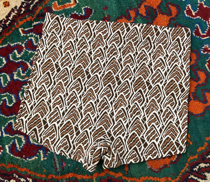Vintage 1970s Brown Patterned Deadstock Swimming Shorts