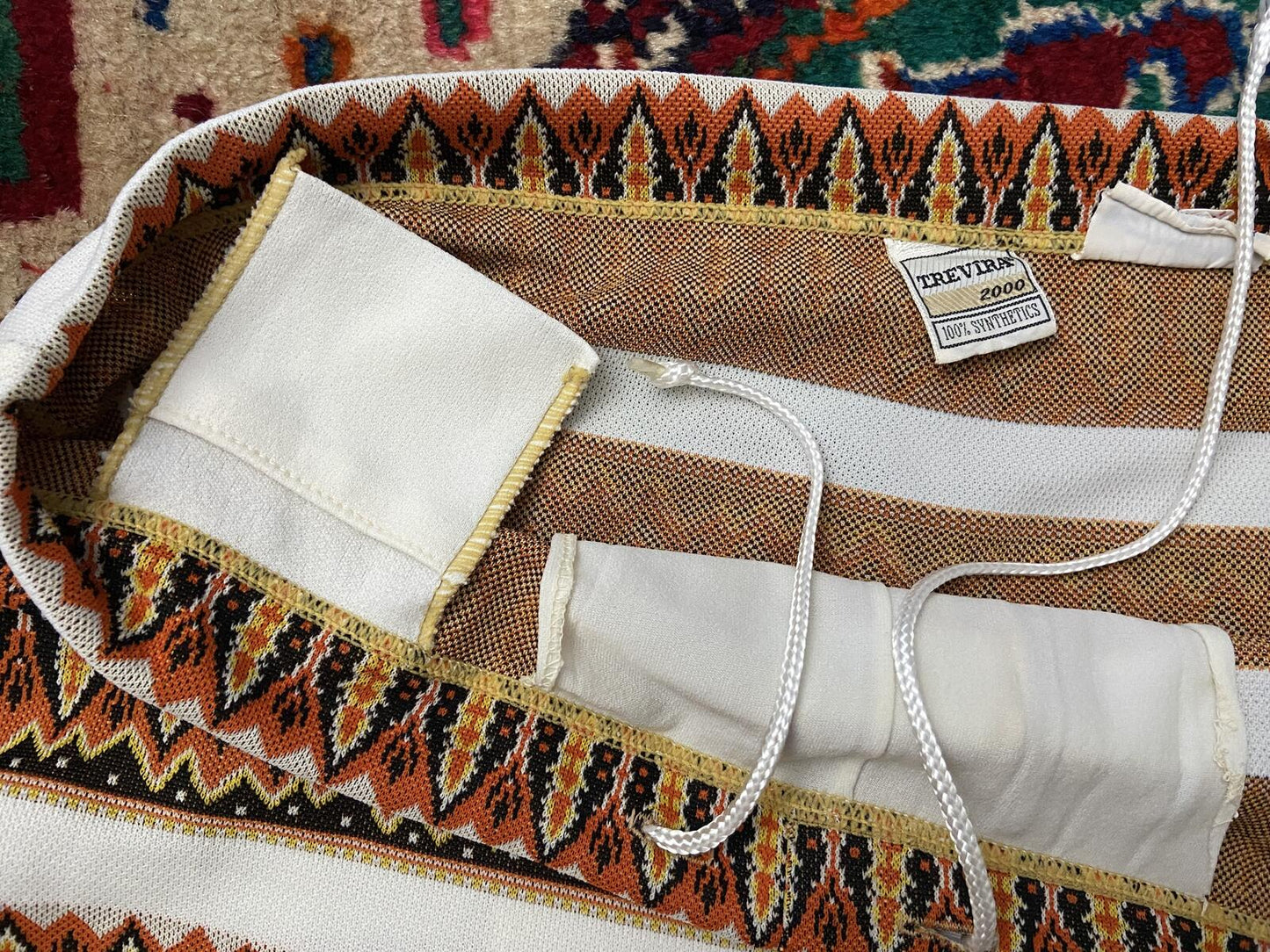 Vintage 1970s Cream Patterned Swimming Shorts