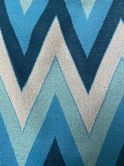 Vintage 1970s Turquoise Zig Zag Swimming Shorts
