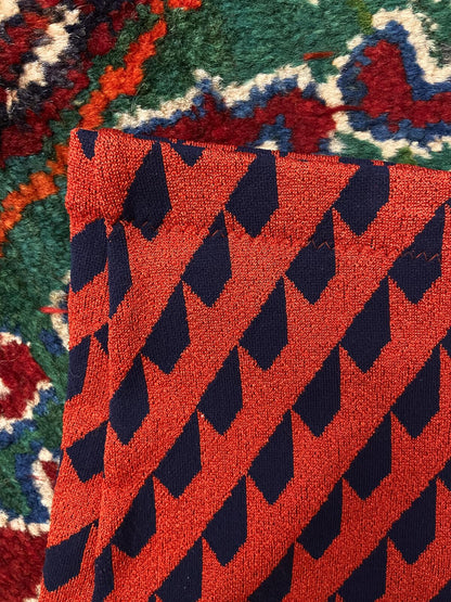 Vintage 1970s Red Navy Patterned Swimming Shorts
