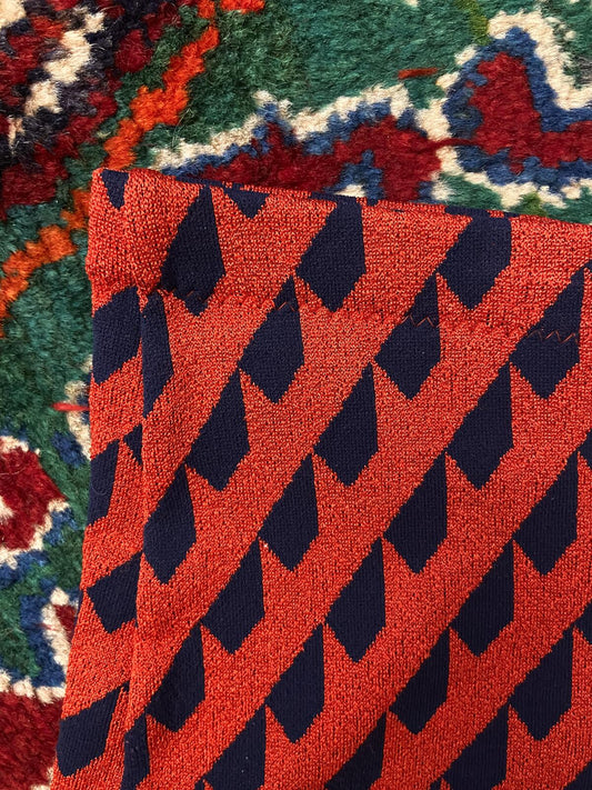Vintage 1970s Red Navy Patterned Swimming Shorts