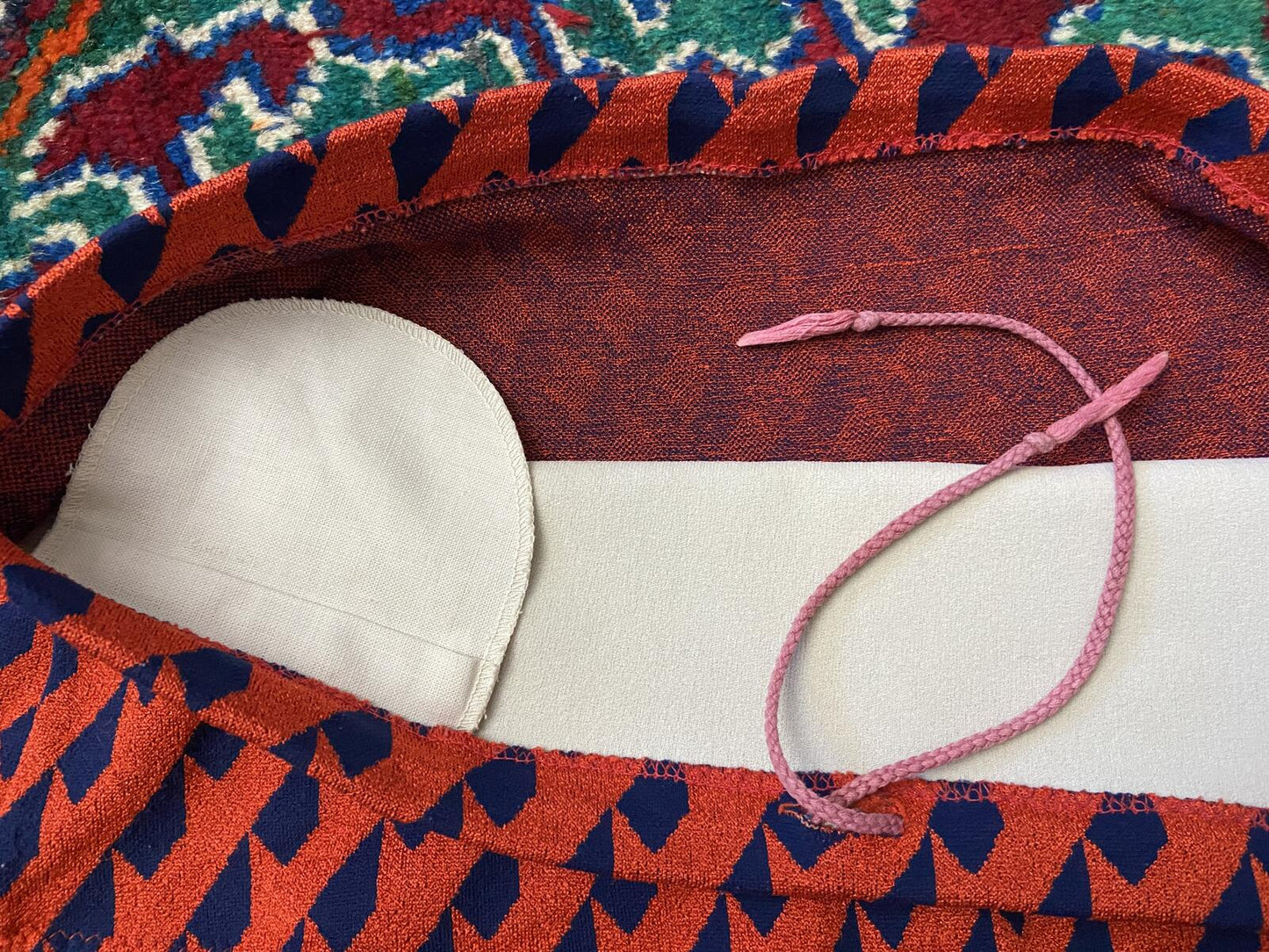 Vintage 1970s Red Navy Patterned Swimming Shorts