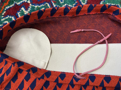 Vintage 1970s Red Navy Patterned Swimming Shorts
