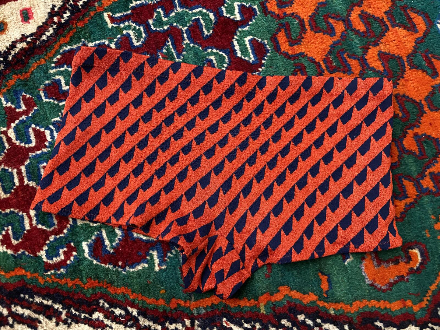 Vintage 1970s Red Navy Patterned Swimming Shorts