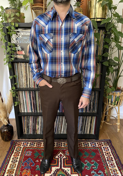 Vintage Blue Ely Cattleman Western Shirt