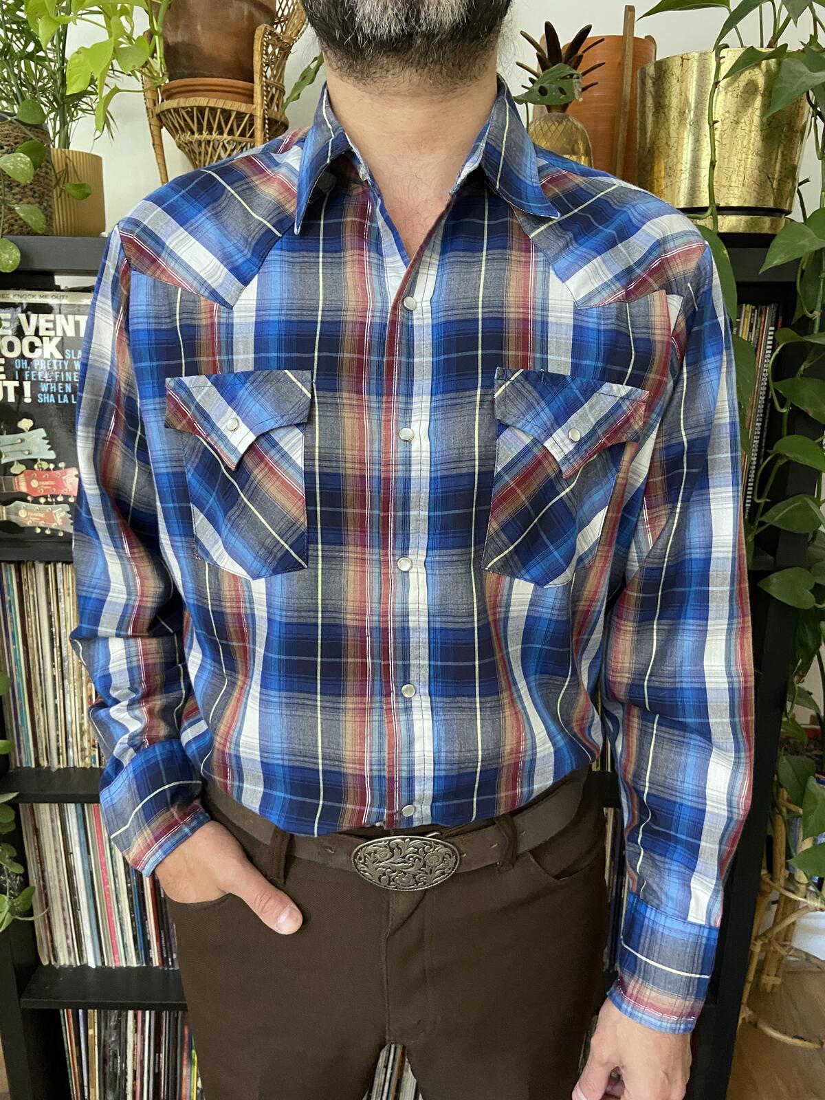 Vintage Blue Ely Cattleman Western Shirt