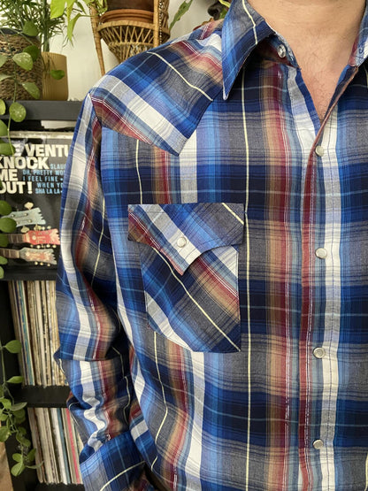 Vintage Blue Ely Cattleman Western Shirt