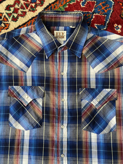Vintage Blue Ely Cattleman Western Shirt