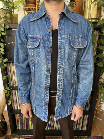 Vintage 1970s JCPenney Dagger Collar Denim Jacket