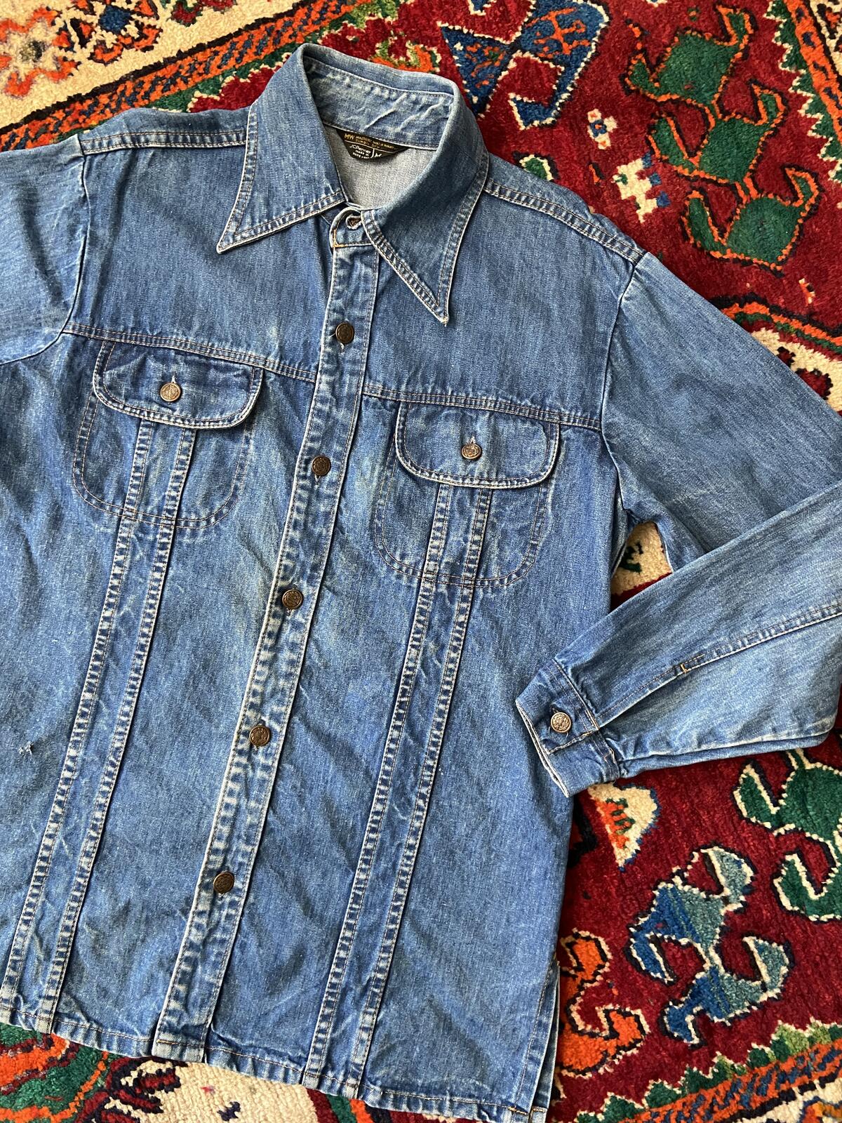 Vintage 1970s JCPenney Dagger Collar Denim Jacket