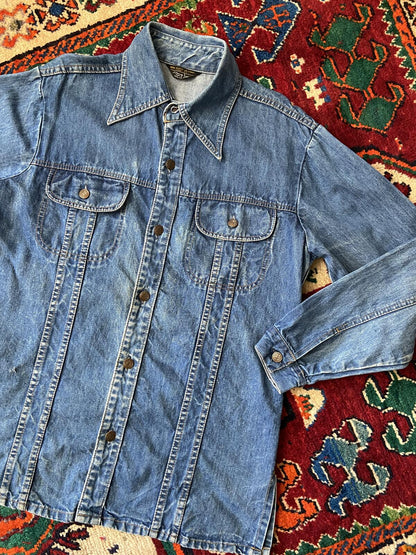 Vintage 1970s JCPenney Dagger Collar Denim Jacket