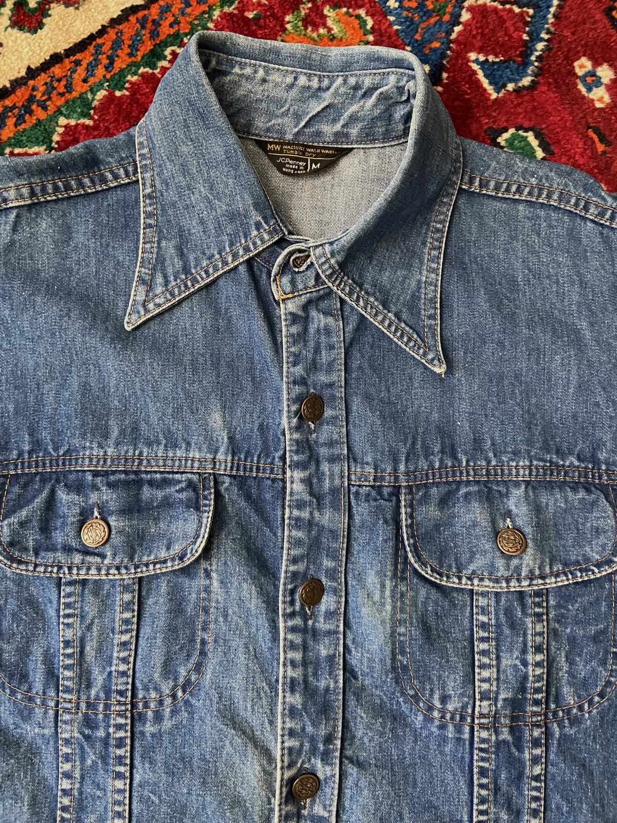 Vintage 1970s JCPenney Dagger Collar Denim Jacket