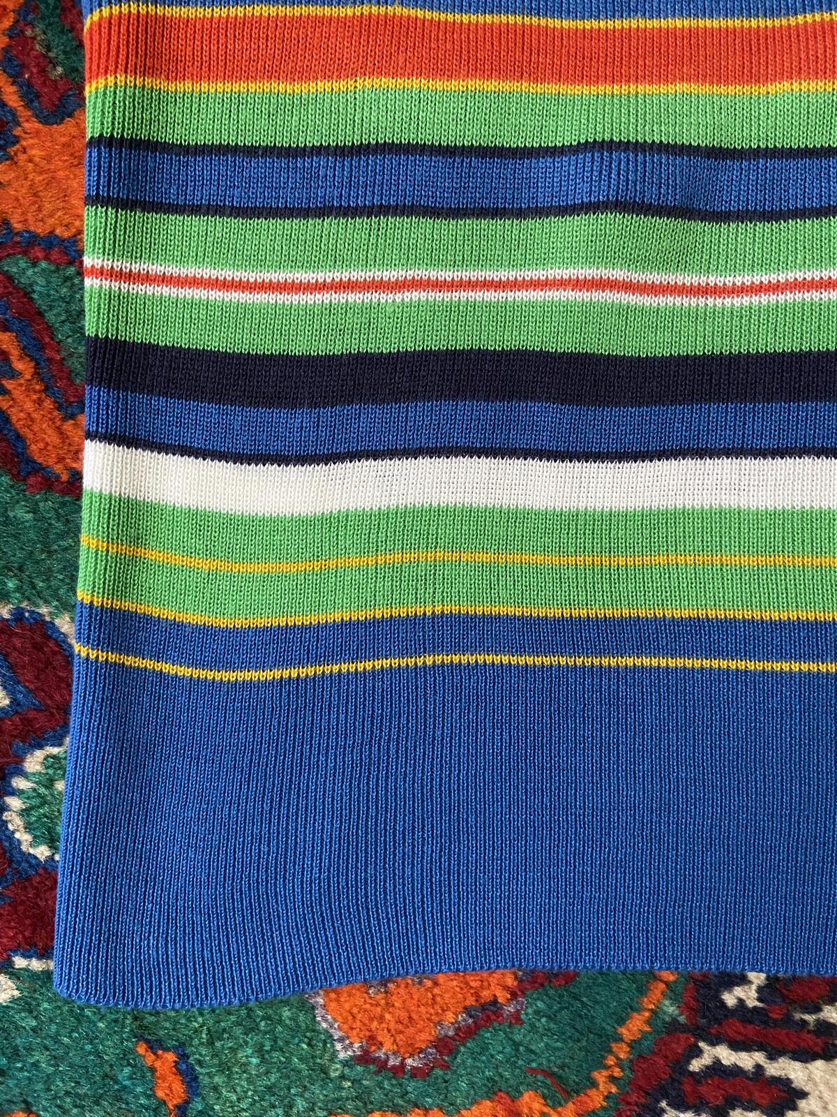 Vintage 1970s Blue Striped Halterneck Top