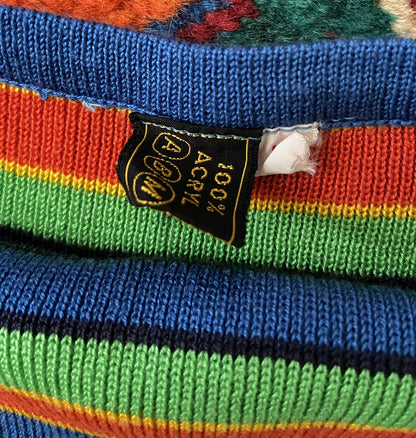 Vintage 1970s Blue Striped Halterneck Top