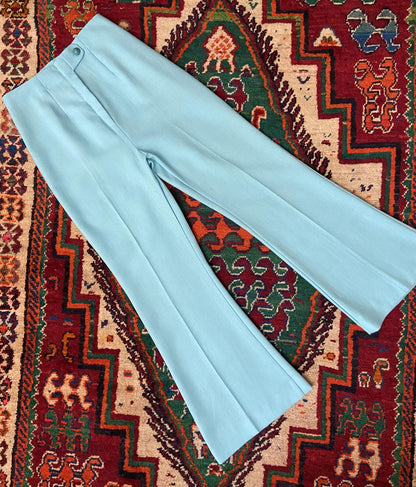Vintage 1960s Pale Blue Flared Two Piece Mod Set