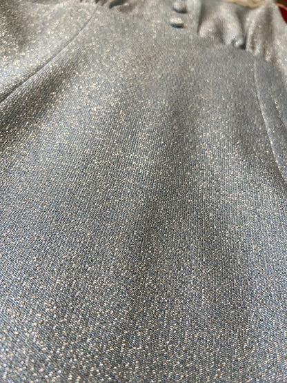 Vintage 1960s Pale Blue Metallic Maxi Dress