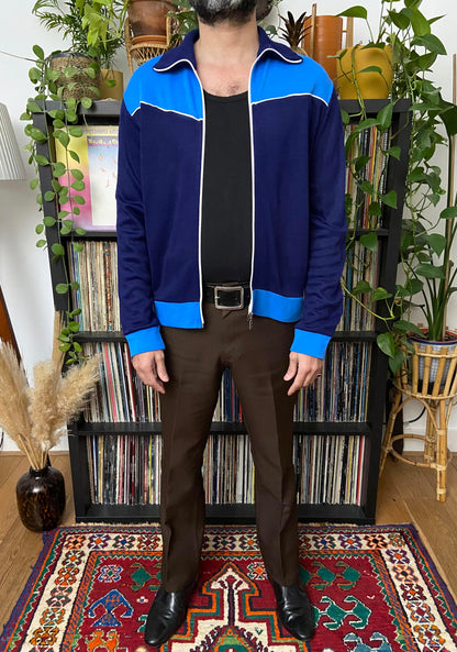 Vintage 1980s FC Sport Navy & Blue Track Top