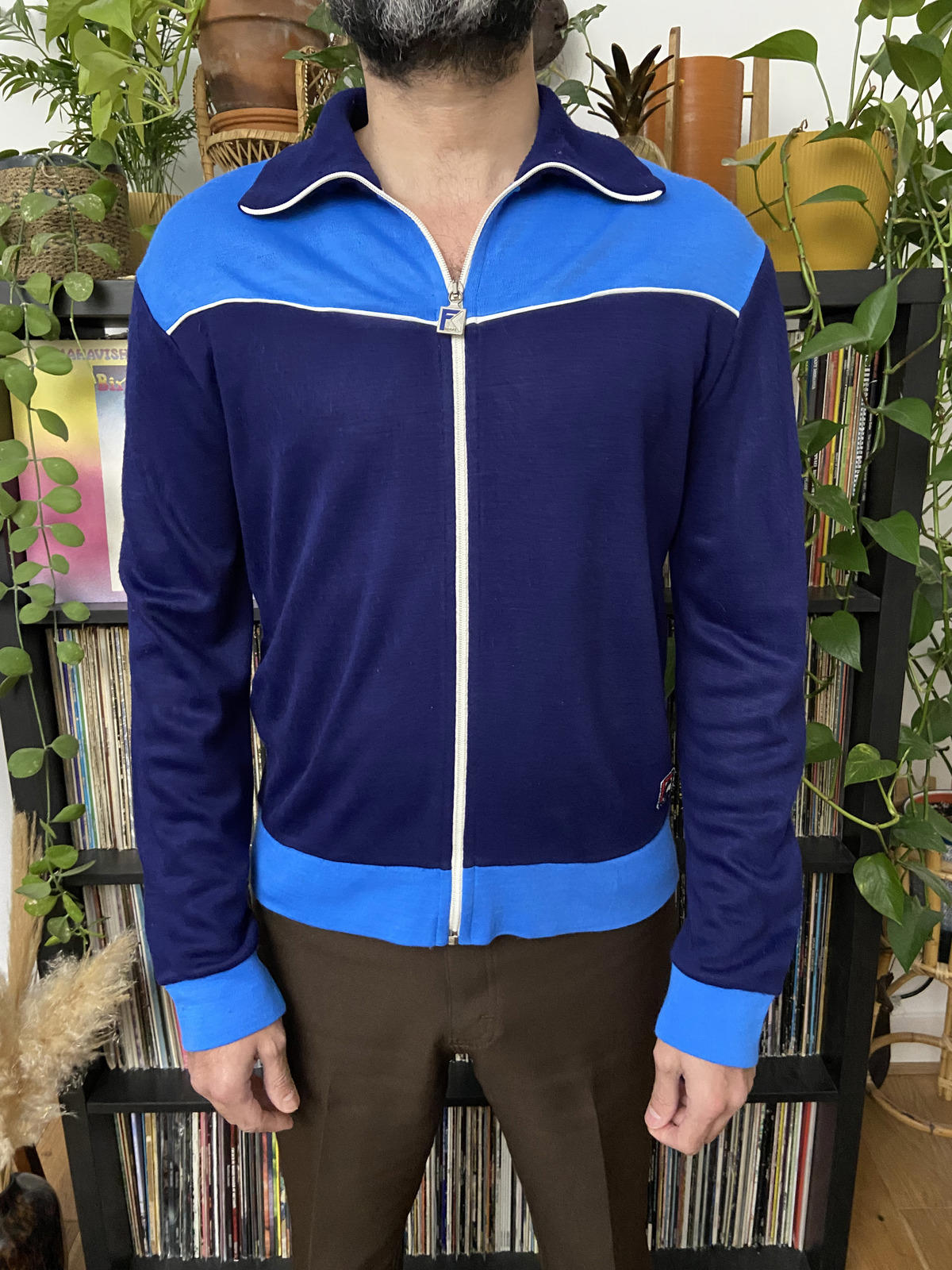Vintage 1980s FC Sport Navy & Blue Track Top